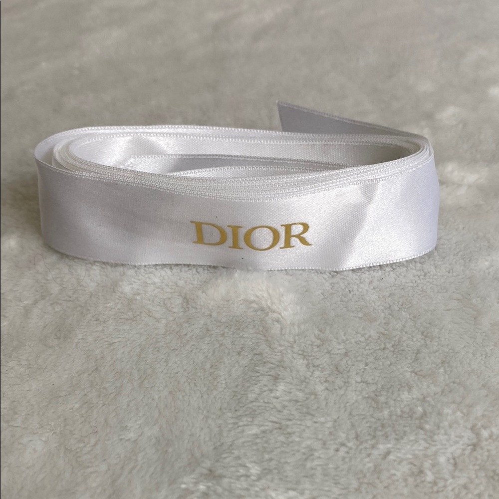 Dior White and Gold Ribbon